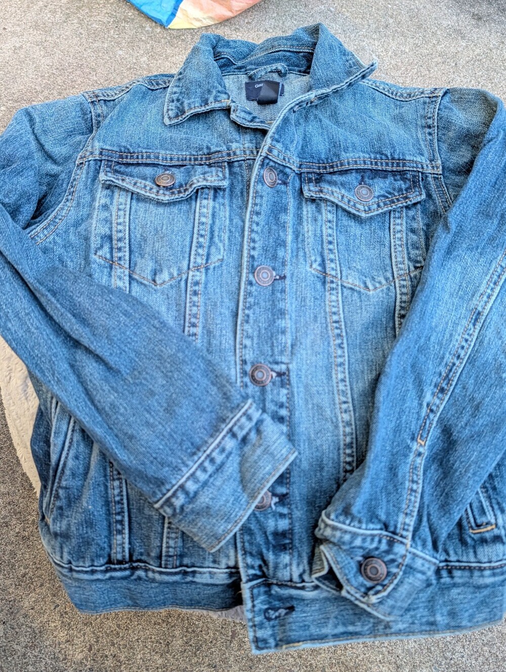 Girls Gap Dark Denim Jean Jacket Size Large EUC